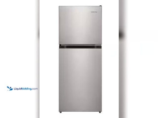 Lot 49-2020687 - 4.5 cu. ft. Mini Refrigerator in Stainless Look with Glass Shelves, Top Freezer, and Energy Efficien...