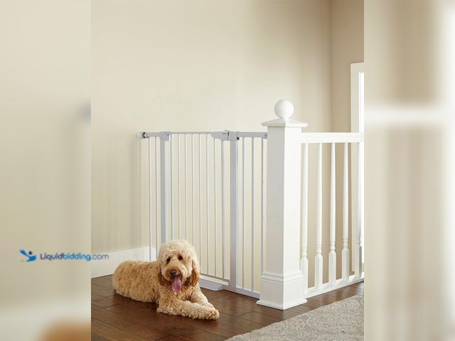 Lot 49-3565832 - Cumbor 36" Extra Tall Baby Gate for Dogs and Kids with Wide 2-Way Door, 30"- 46" Width, and Auto Clo...