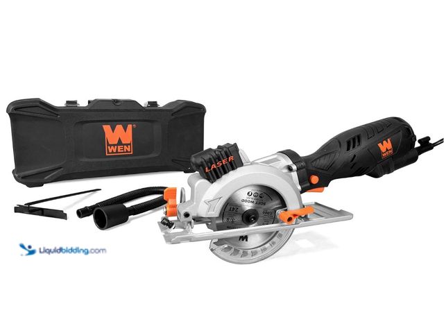 Lot 49-2001197 - WEN 3625 5-Amp 4-1/2-Inch Beveling Compact Circular Saw with Laser and Carrying Case, Model # B07PX8...