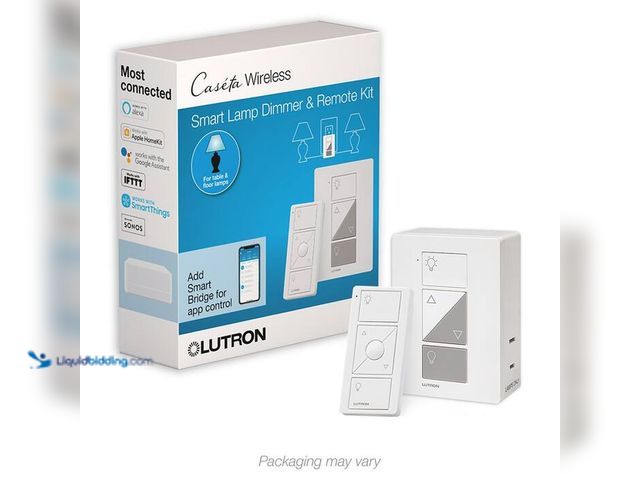 Lot 49-2024930 - Lutron Caseta Smart Lamp Tap Dimmer and Remote Kit, for Table Lamps, 100-Watt/Single-Pole, White - P...