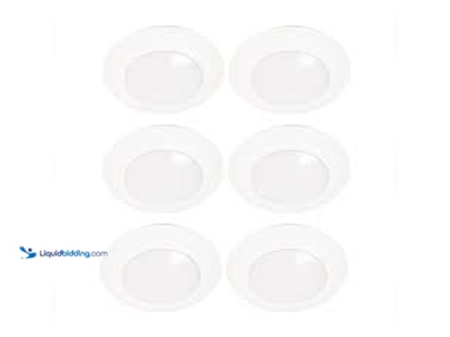 Lot 49-3513060 - HALO HLC 6 in. 3000K Integrated LED Recessed Light Trim (6-Pack). Model # HLC6099301EWH-6BP. New.