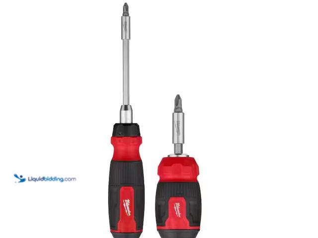 Lot 49-1622940 - Lot of (2) Milwaukee 14-in-1 Ratcheting Multi-Bit Screwdriver and 8-in-1 Compact Multi-Bit Screwdriv...