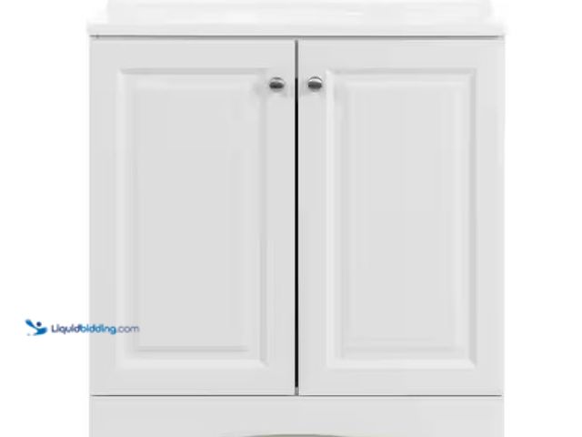 Lot 49-5551468 - Glacier Bay
31 in. Single Sink White Freestanding Bath Vanity with White Cultured Marble Top (Assem...