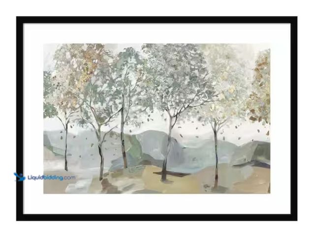 Lot 49-2001012 - Amanti Art "Breezy Landscape Trees I" by Allison Pearce 1-Piece Wood Framed Giclee Nature Art Print ...