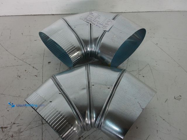 Lot 49-3616902 - Set of (2) Master Flow 6" 90-Degree Oval Flat Elbow - Used to change horizontal direction of oval pi...