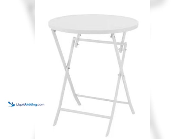 Lot 49-1517376 - StyleWell
Mix and Match 24.6 in. White Metal Folding Round Outdoor Patio Bistro Table, Unused, Model...