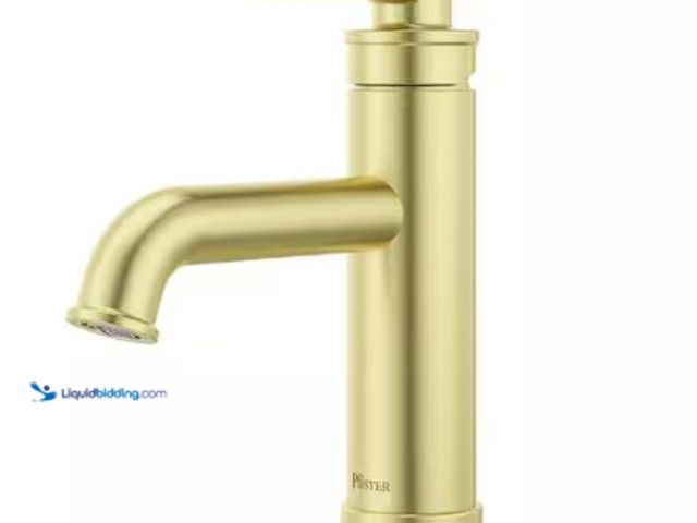 Lot 49-1625182 - Pfister Haven ridge 1-Handle Single Hole Bathroom Sink Faucet in Brushed Gold, Model # LG42-HV0BG, N...