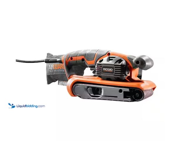 Lot 49-1566823 - RIDGID 6.5 Amp Corded 3 in.W x 18 in.L Heavy-Duty Variable Speed Belt Sander with AIRGUARD Technolog...