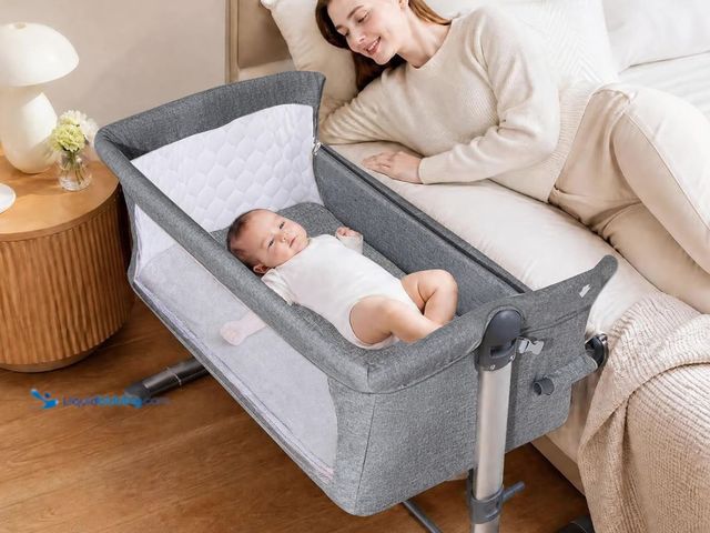 Lot 49-2026233 - BABY JOY Baby Bedside Crib, Portable Travel Sleeper Bed Side Bassinet w/Carrying Bag, Newborn Bassin...