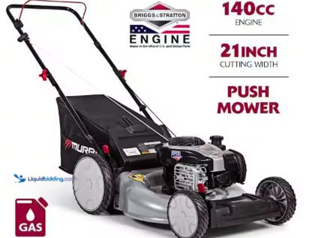 Lot 49-5436695 - Murray 21 in. 140 cc Briggs and Stratton Walk Behind Gas Push Lawn Mower with Height Adjustment and ...