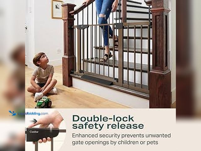 Lot 49-5545666 - Cumbor Safety Gate (Brown) 39.7 to 46 Inches Wide, Unused