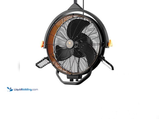 Lot 49-5416427 - MULE Ceiling Mount Fan XL Indoor or Outdoor Matte Black 18 in. 3-Speed High Velocity Max. 5400 CFM w...