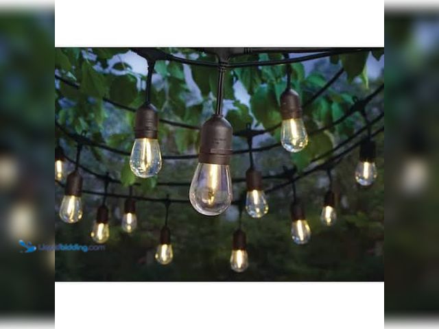 Lot 49-5551862 - HAMPTON BAY 48 FT LED STRING LIGHTS SHATTERPROOF FILAMENT COMMERCIAL GRADE OUTDO, Used in a PK of 2