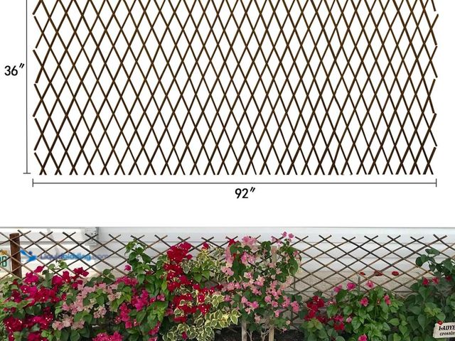Lot 49-5408501 - Expandable Garden Trellis Plant Support Willow Lattice Fence Panel for Climbing Plants Vine. Unused....