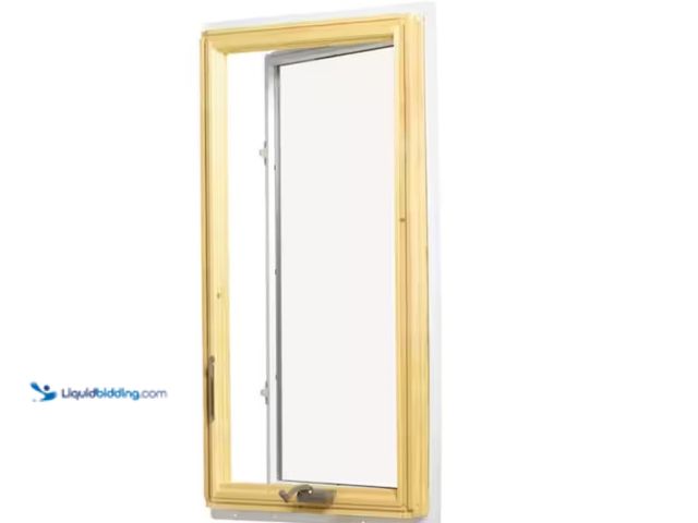 Lot 49-1571053 - Andersen 28-3/8 in. x 40-13/16 in. 400 Series White Clad Wood Casement Window with Pine Interior, Lo...