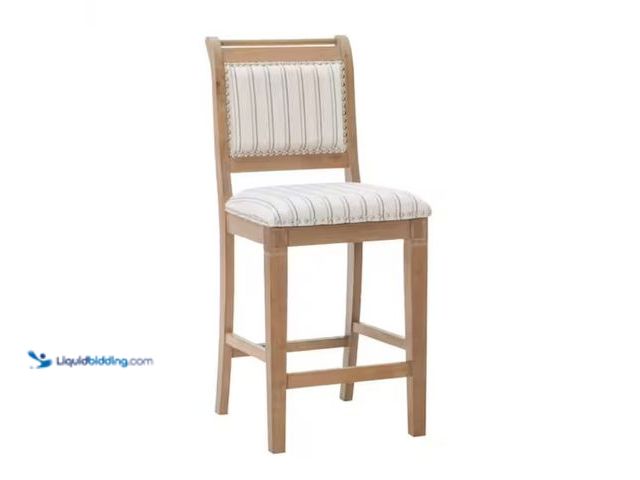 Lot 49-2000967 - Linon Home Décor Kendra 26 in. Gray wash High Back Wood Counter Stool with Fabric Seat, Model # THD0...