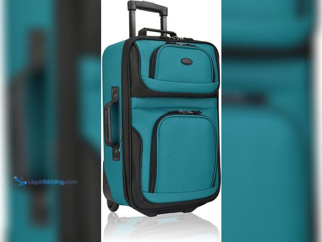 Lot 49-5553185 - U.S. Traveler Rio Lightweight Softside Rolling Carry-on Suitcase, 2-Wheel Single, Teal MODELl:694396...