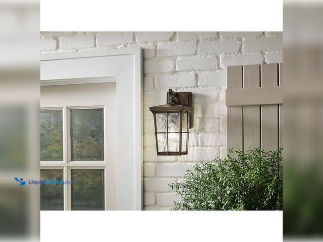 Lot 49-3564072 - Barrington 11.25 in. 1-Light Golden Bronze Hardwired Outdoor Wall Light Lantern Sconce with Clear Wa...