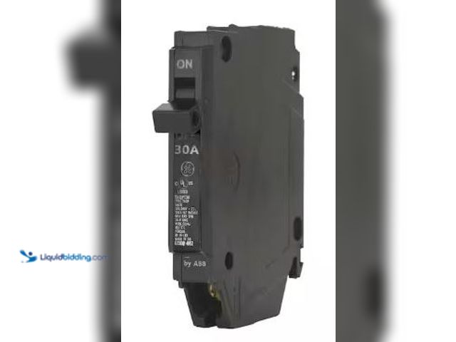 Lot 49-5436814 - Qty 5. GE Q-Line 30 Amp 1/2 in. Single-Pole Circuit Breaker (THQP130). Model # THQP130. Used. Dirty.