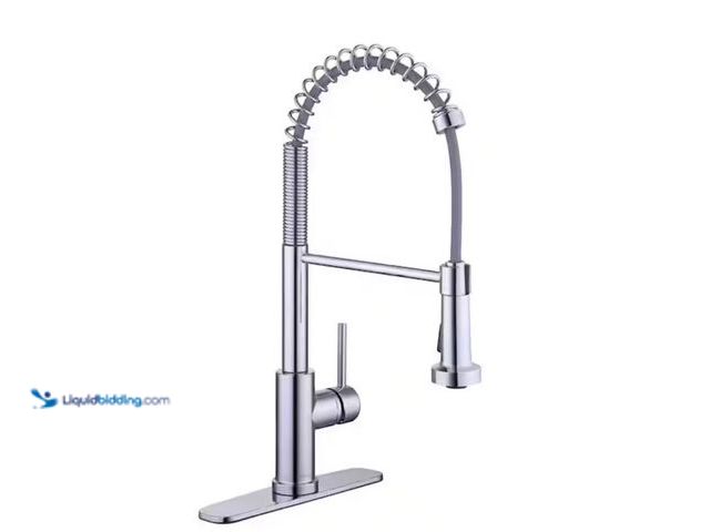 Lot 49-2020568 - Glacier Bay Paulina Single-Handle Spring Neck Pull Down Sprayer Kitchen Faucet in Chrome, Model # HD...