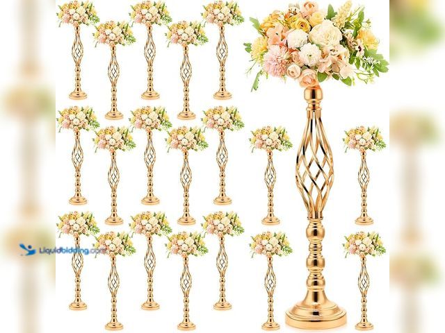 Lot 49-1567729 - (20-Pack) Rtteri Large Wedding Centerpiece Table Decorations Tall Metal Flower Arrangement Stand Ele...