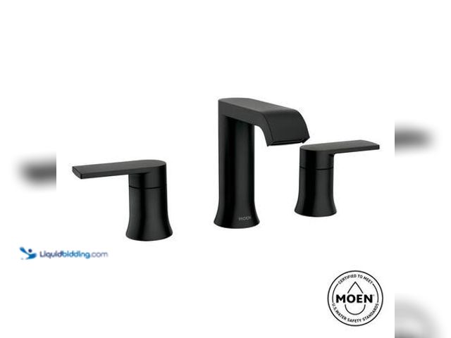 Lot 49-5548933 - MOEN Genta 8 in. Widespread Double Handle Bathroom Faucet with Drain Kit Included in Matte Black (Va...