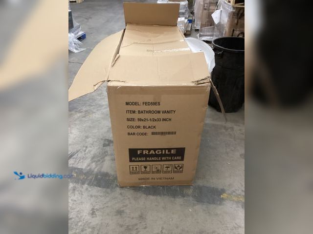 Lot 49-5486295 - Bathroom Vanity Sink (Black) 59x21 - 1/2x33 inch Model#: FED59ES Item is unused