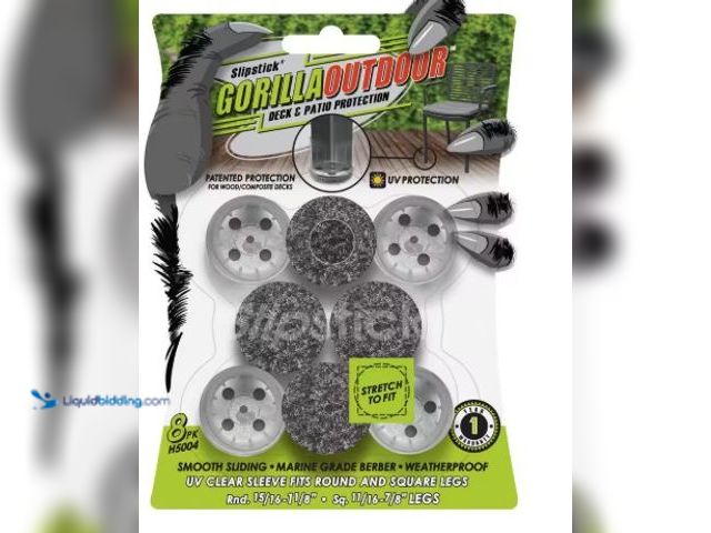 Lot 49-1520212 - (3pk) Gorilla Floor Protection Gorilla Outdoor Clear Sleeve Berber Pads 1 in, Model # H5004, new.  R...