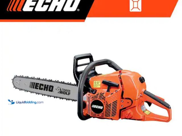 Lot 49-1623508 - ECHO 20 in. 59.8 cc Gas 2-Stroke Rear Handle Timber Wolf Chainsaw, Model # CS-590-20, Slightly used,...