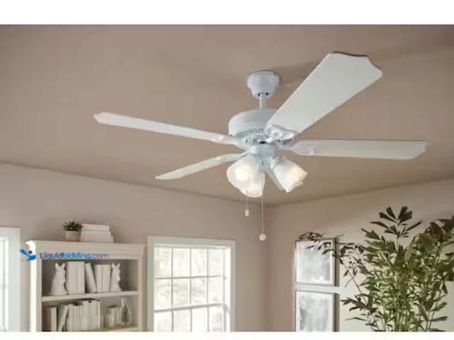 Lot 49-1577342 - Hampton Bay Brookhurst 52 in. LED Indoor White Ceiling Fan with Light Kit, Model # YG268-WH, Unused....