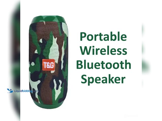 Lot 49-1820449 - T and G Waterproof Portable Wireless Bluetooth Speaker Green Camouflage - NEW - Dual precision stere...
