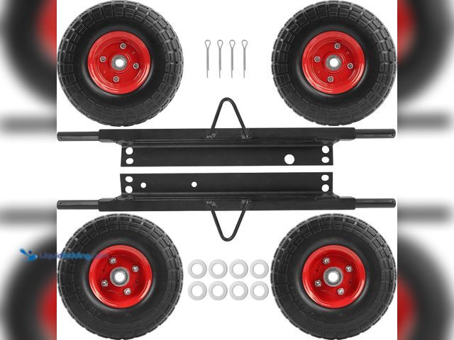 Lot 49-5553190 - Red All Terrain Wheel Kit, Fit For Honda EU3000is Generator, Solid Tires, OE 06423-ZS9-020AH, 06423Z...