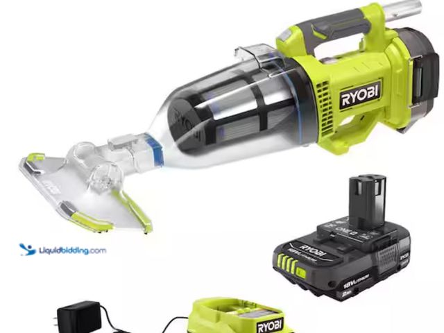 Lot 49-1631300 - RYOBI ONE+ 18V Handheld Cordless Pool Vacuum Cleaner Kit with 2.0 Ah Lithium-Ion Battery and Charger...