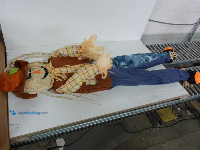 Lot 49-1557283 - 60" Fall Harvest Autumnal Sitting Scarecrow Porch Greeter Decoration, Halloween, Thanksgiving, Holid...