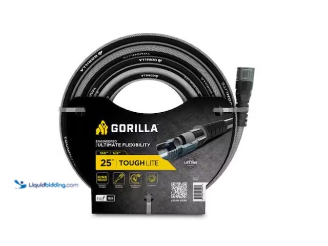 Lot 49-1575440 - Gorilla Tough Lite 5/8 in. x 25 ft. Heavy Duty Garden Hose, Model # GRY05825, Unused  Ref#ASRHD0130