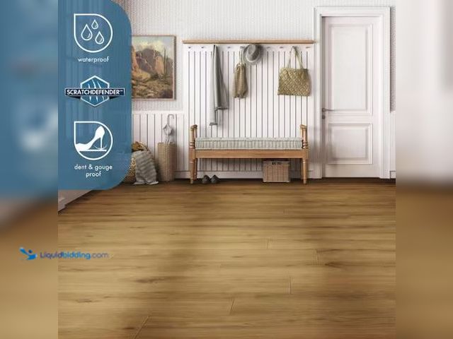Lot 49-3610822 - Approx (125) sq ft of Life proof Cedar Creek Oak 9.44 in W x 47.64 in L Waterproof Hybrid Resilient ...