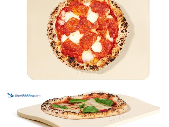 Lot 49-1534835 - ROCKSHEAT Pizza Stone, Rectangular 40 x 30cm Pizza Stones for Oven Grill BBQ, Heavy Duty Cordierite ...