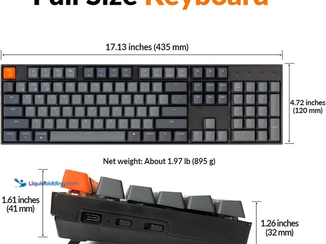 Lot 49-5475872 - Keychron K10 Full Size 104 Keys Bluetooth Wireless Mechanical Gaming Keyboard for Mac Windows with K...