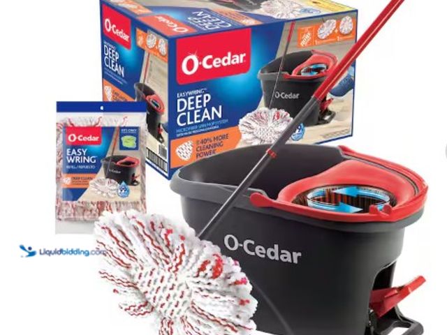 Lot 49-2004441 - O-Cedar EasyWring Deep Clean Microfiber Spin Mop w/ Bucket System, 1 Machine Washable Mop Head Refil...
