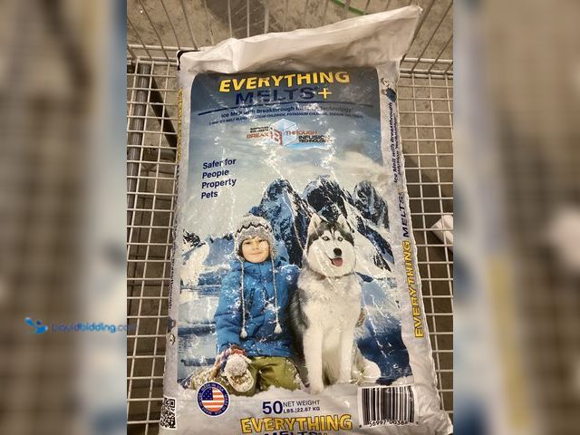 Lot 49-5452147 - 50lbs. Infused Ice Melt Pallet, Calcium and Potassium Chloride, Corrosion Inhibitor, Anti-Caking, Dy...