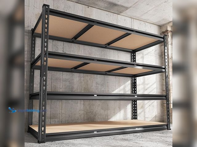 Lot 49-3480404 - REIBII 48.2" W Garage Shelving, Storage Shelves Load 2600LBS, 4-Tier Adjustable Heavy Duty Metal She...
