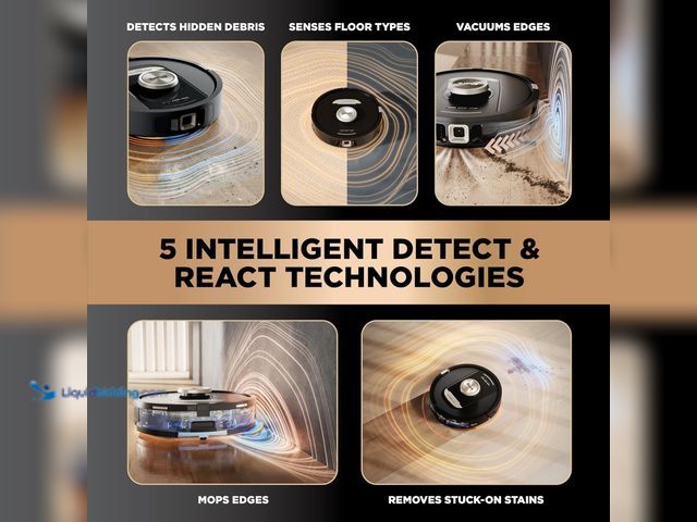 Lot 49-5556033 - NO BASE/DOCKING SYSTEM.  - Shark PowerDetect NeverTouch Pro Robot Vacuum & Mop, Black,RV2820ZE | 5 P...