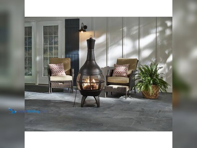 Lot 49-3616822 - Hampton Bay 55.5 in. Wood-Burning Outdoor Chimenea - Unused SKU # 1001814396  Ref#PA0716