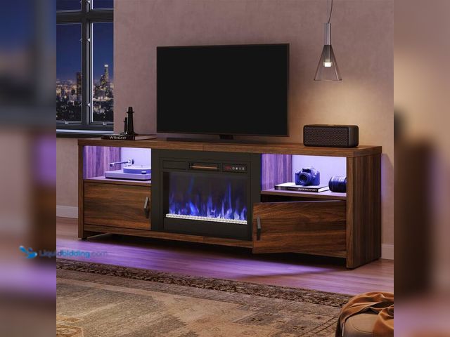 Lot 49-5442656 - Bestier
70 in. Walnut LED TV Stand Fits TV's Up to 75 in. Entertainment Center with Fireplace and Ca...