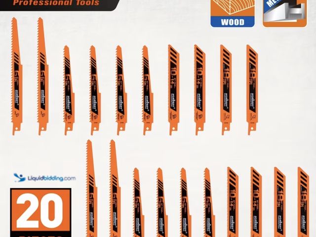 Lot 49-1792547 - New 20 pcs Reciprocating Saw Blades Set, Metal &amp; Woodcutting Saw Blades new package