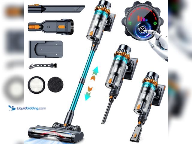 Lot 49-5437939 - 450W 45Kpa Cordless Vacuum Cleaner, Powerful Lightweight Stick Vacuum with LED Headlights & Brushles...