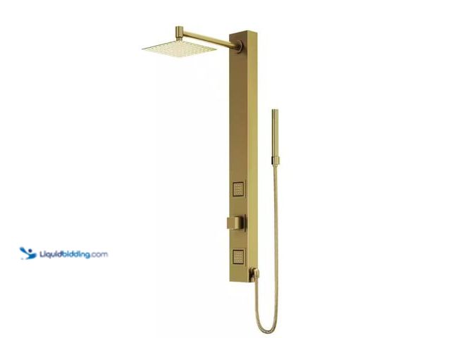 Lot 49-1515452 - VIGO Orchid 39 in. H x 4 in. W 2-Jet Shower Panel System with Square Head and Hand Shower Wand in Ma...