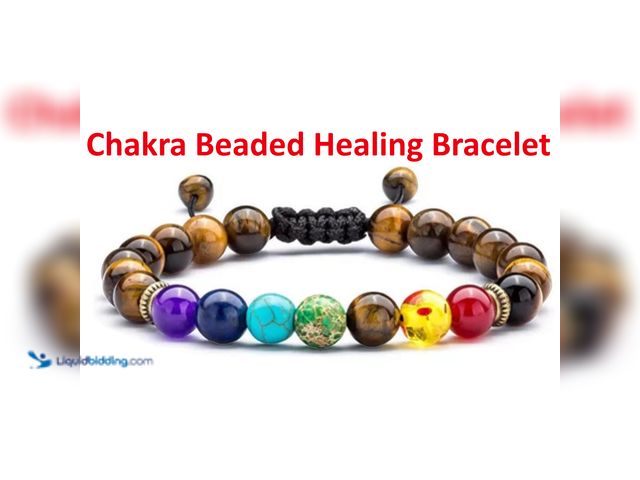 Lot 49-1820434 - Hand-Made Chakra Beaded Healing Bracelet 8mm - NEW - Features 8mm Beads on an Elastic Chord.  Helps ...