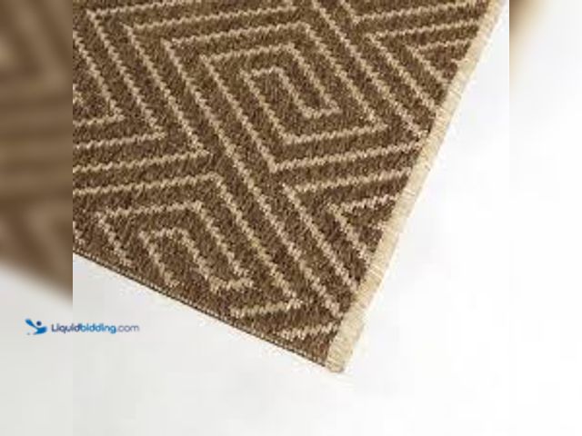 Lot 49-5414736 - Neutral 8 ft. x 10 ft. Concentric Tiles Indoor/Outdoor Area Rug Model # 3133586 UNUSED