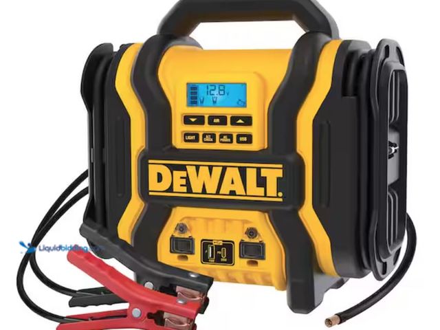 Lot 49-2005652 - DEWALT 2000-Peak Amp Portable Jump Starter with Digital Compressor, USB and AC Power Bank, Model # D...